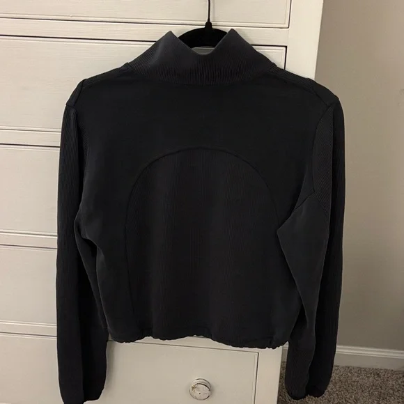 Lululemon Black Brushed Softstreme Ribbed Half Zip - Picture 6 of 12